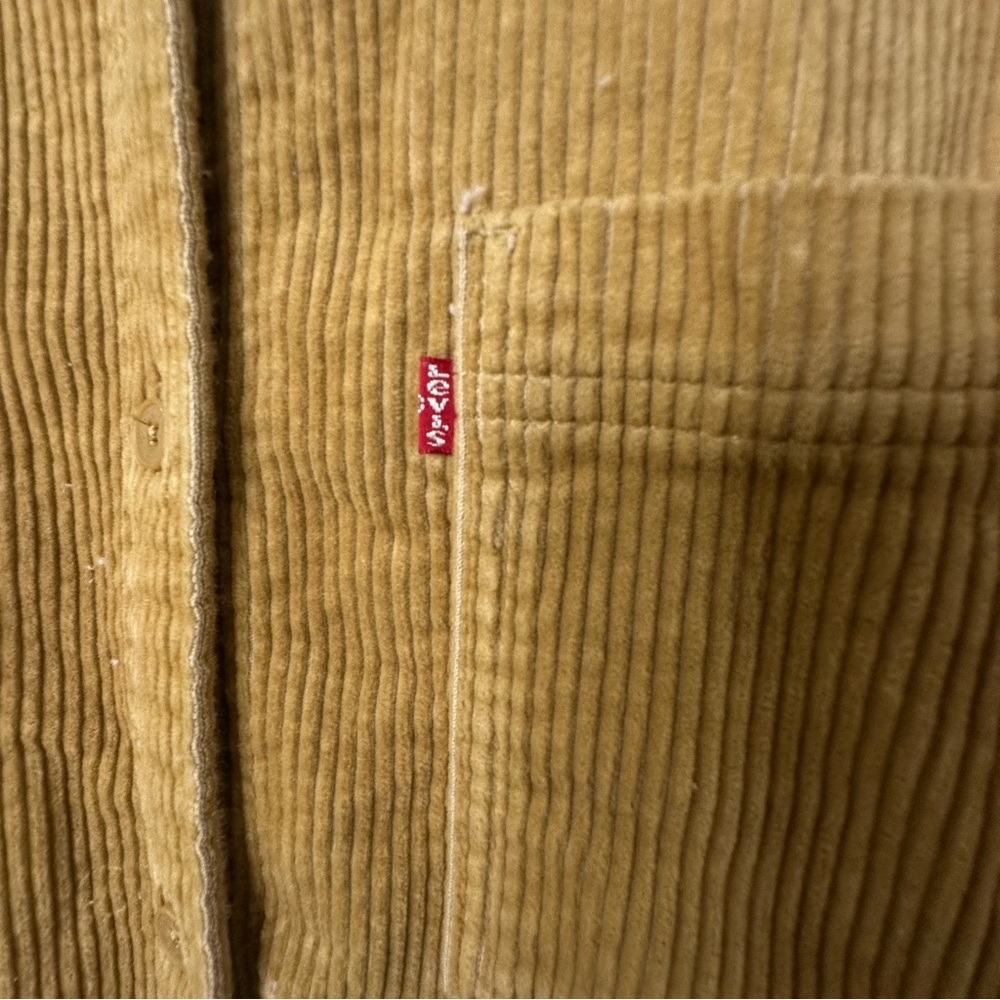 Levi's Corduroy Remi Utility Button Down Oversized Shirt‎ Iced Coffee Size L - Picture 4 of 9